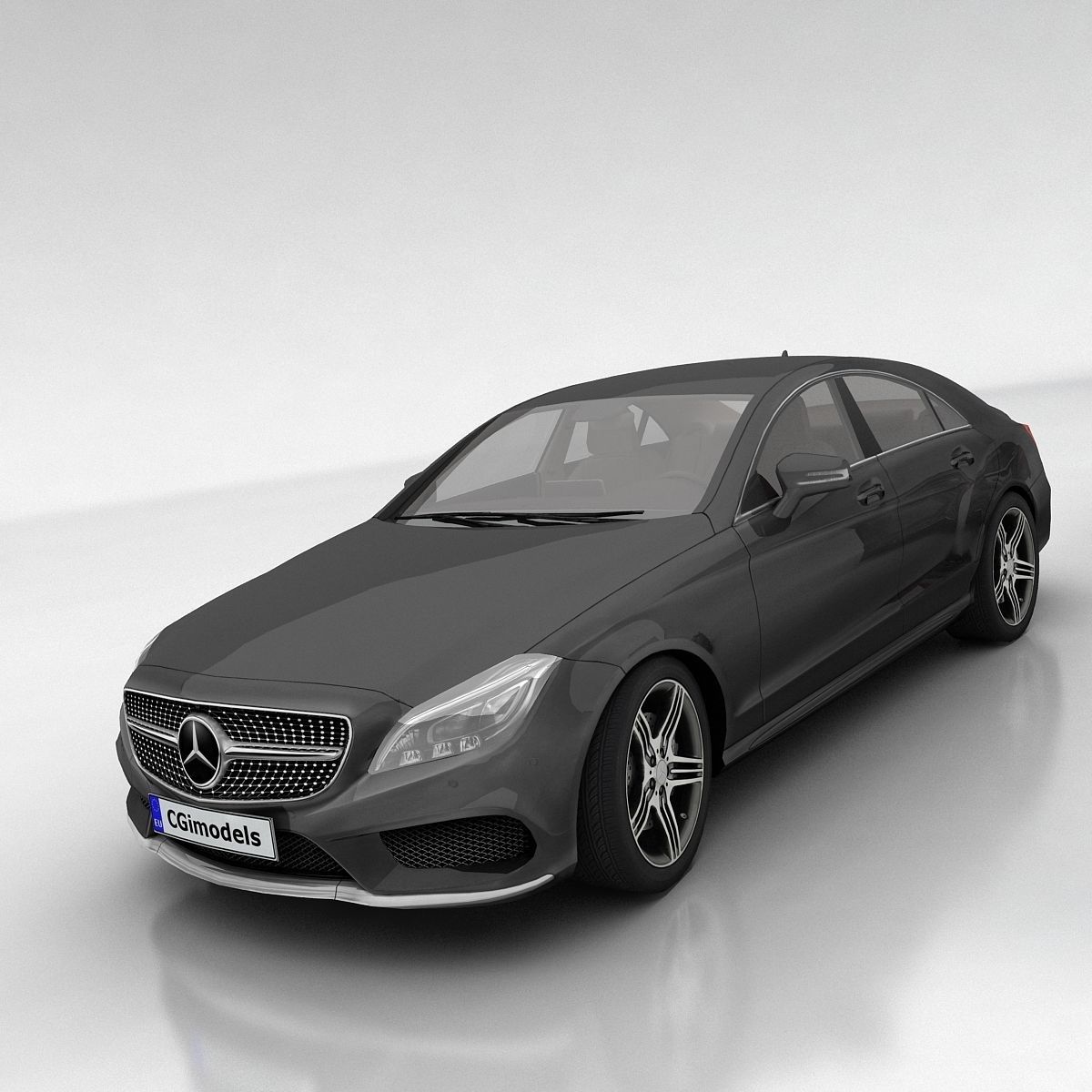 Mercedes Benz CLS Coupe Low-poly 3D model_8