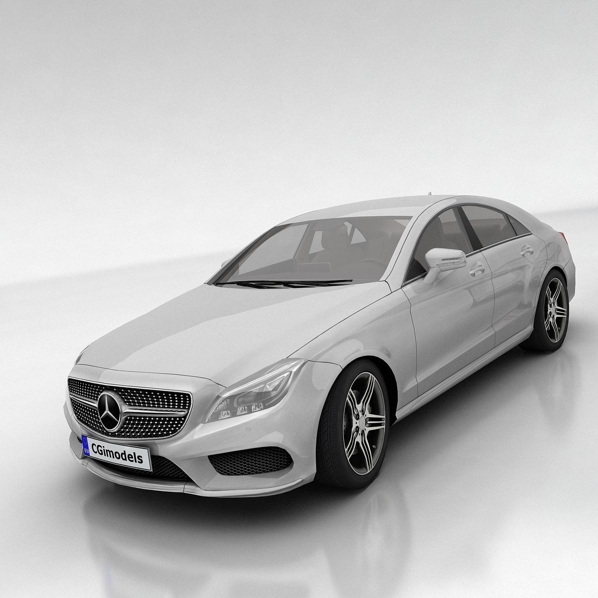 Mercedes Benz CLS Coupe Low-poly 3D model_6