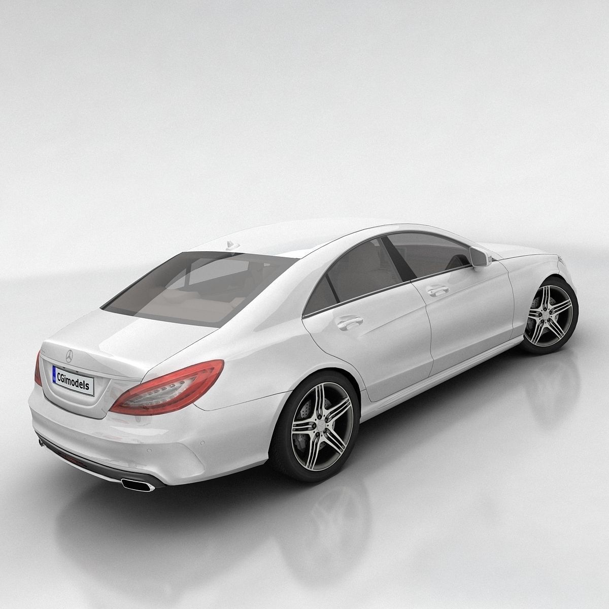 Mercedes Benz CLS Coupe Low-poly 3D model_5