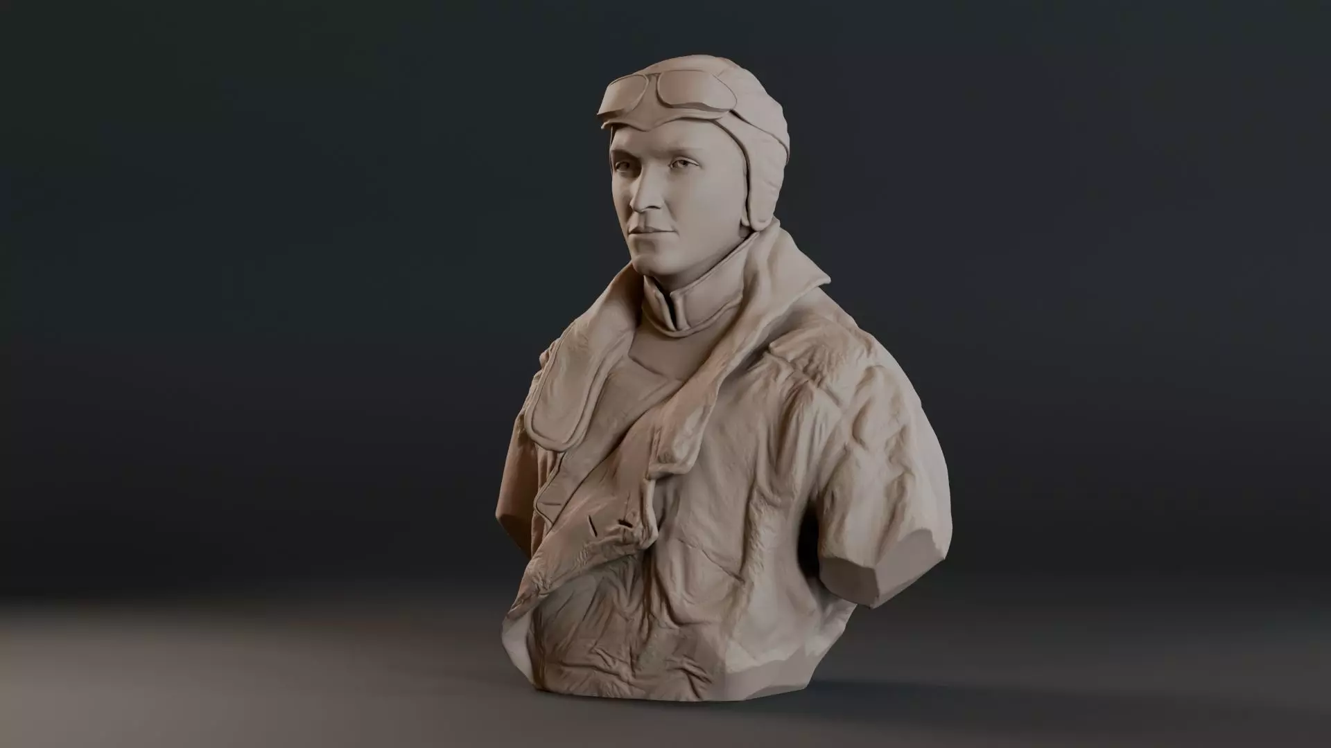 Eddie Rickenbacker Bust Sculpture 3D print model_13