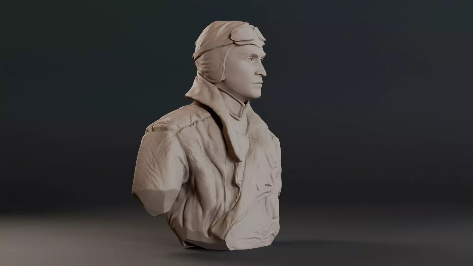 Eddie Rickenbacker Bust Sculpture 3D print model_4