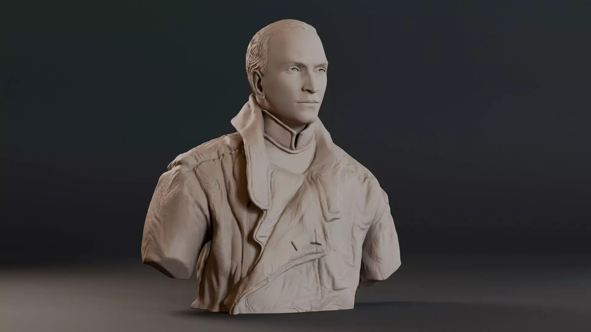 Eddie Rickenbacker Bust Sculpture 3D print model_15