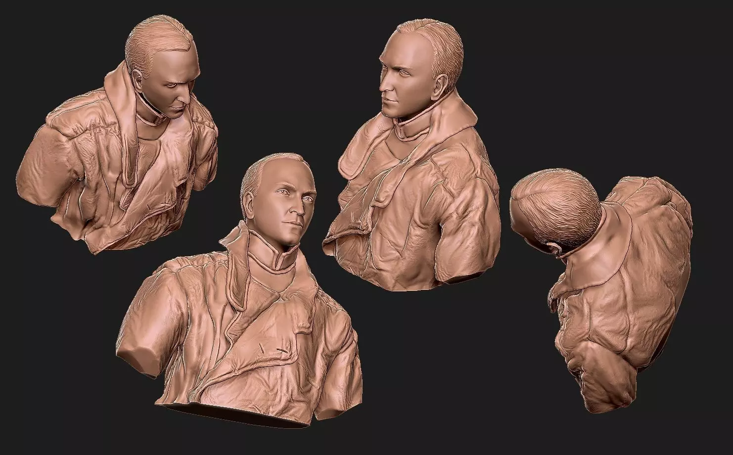 Eddie Rickenbacker Bust Sculpture 3D print model_29