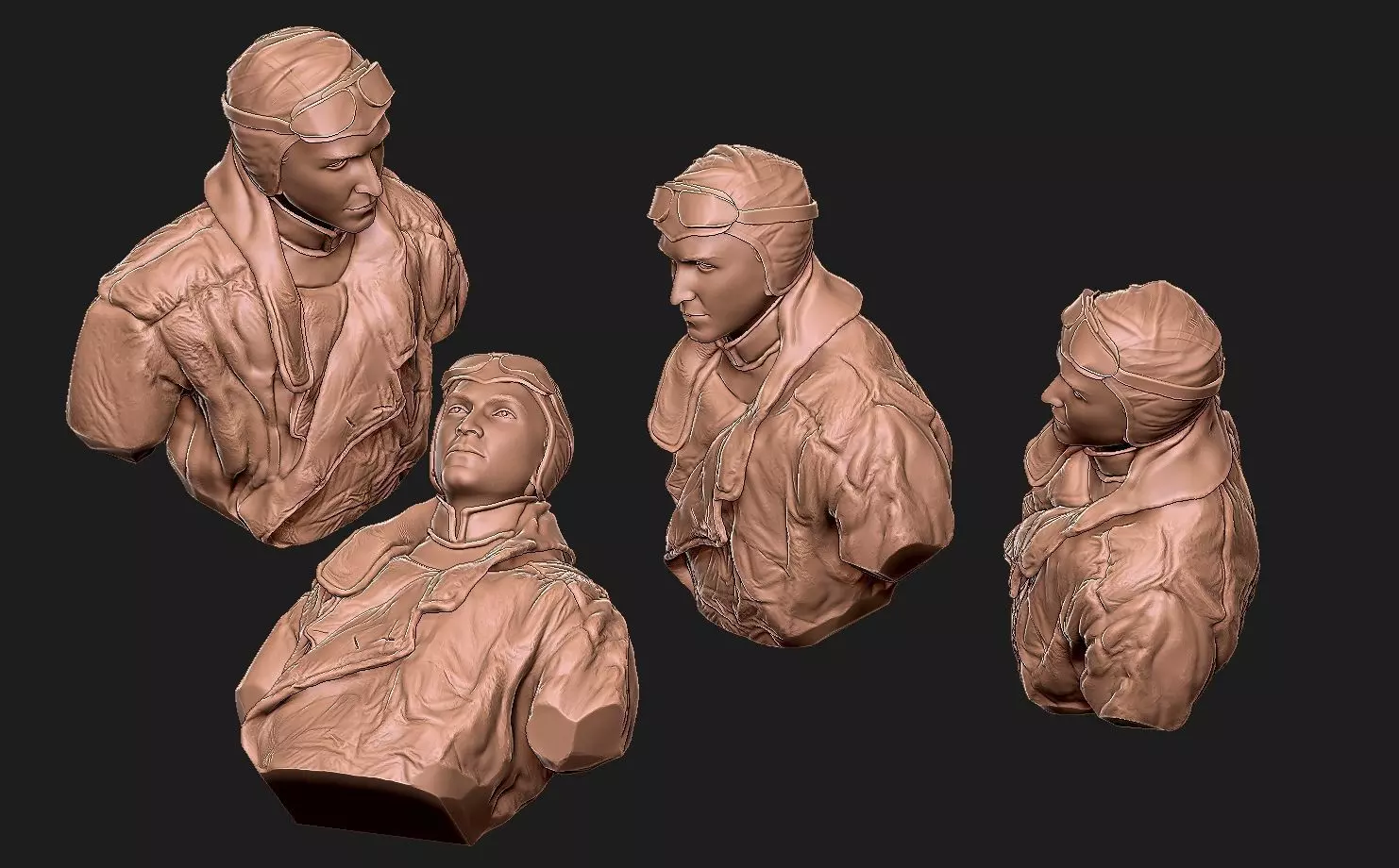 Eddie Rickenbacker Bust Sculpture 3D print model_27