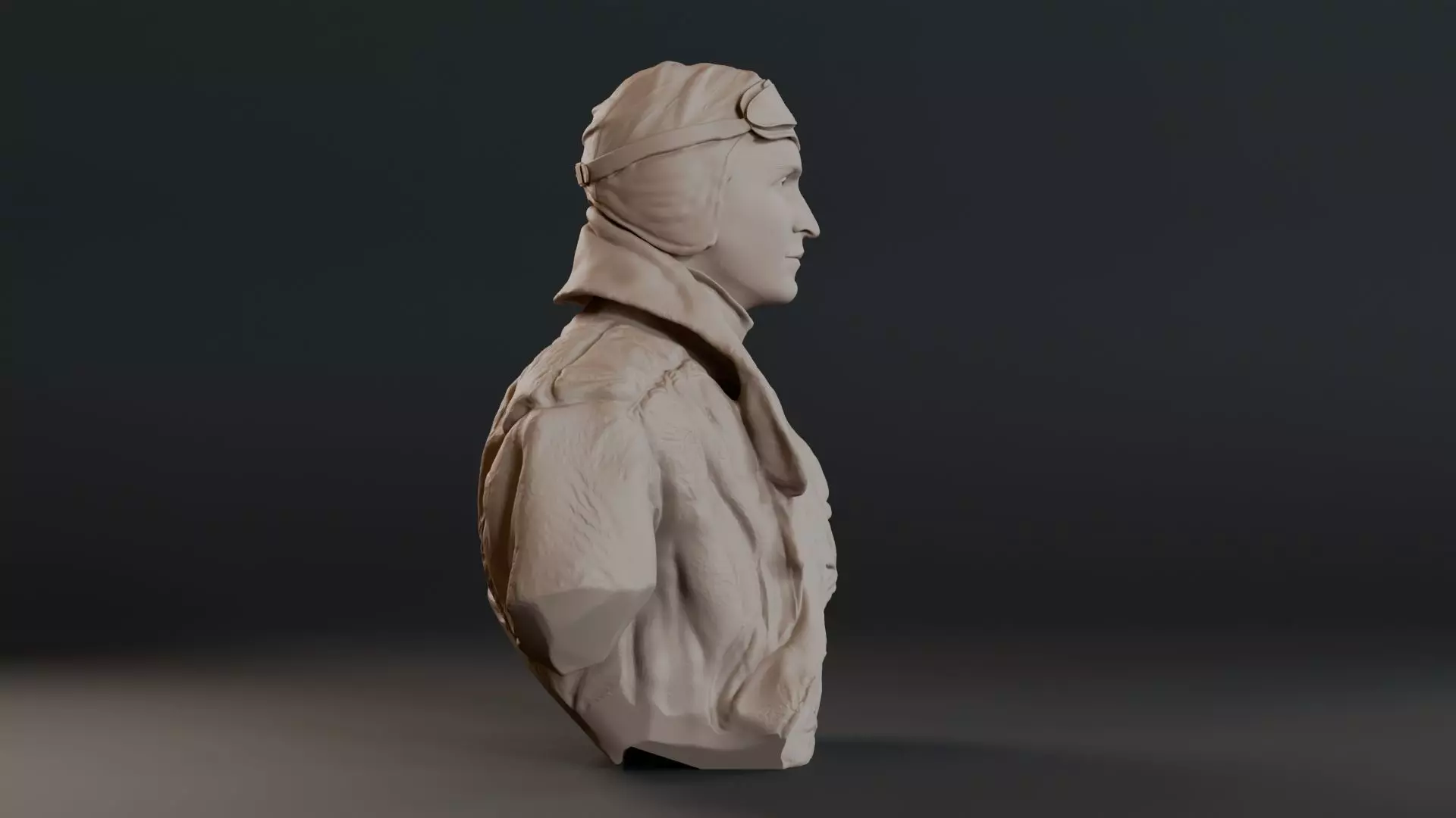 Eddie Rickenbacker Bust Sculpture 3D print model_5