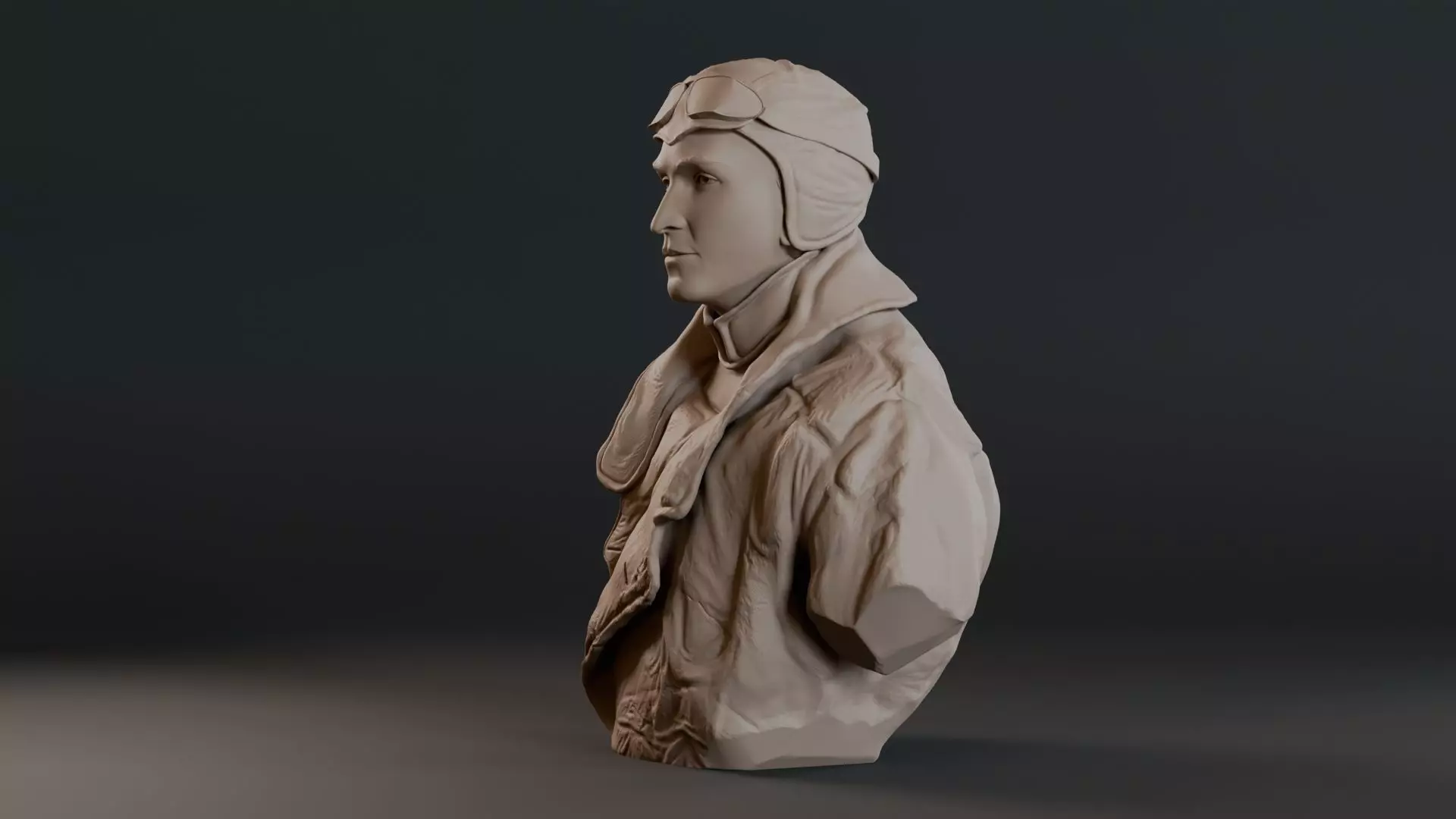 Eddie Rickenbacker Bust Sculpture 3D print model_12