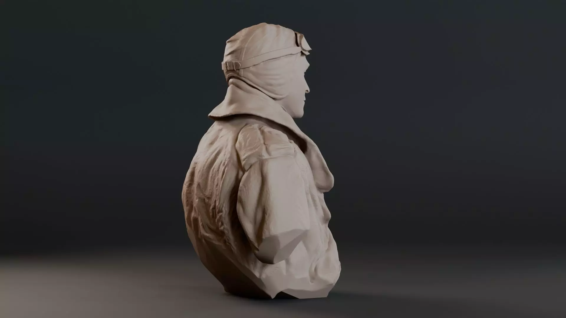 Eddie Rickenbacker Bust Sculpture 3D print model_6