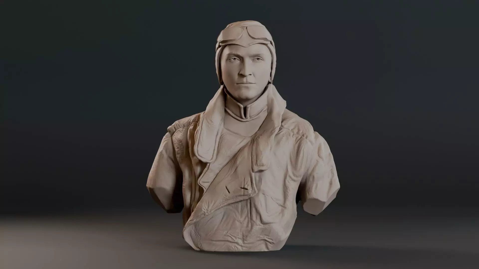 Eddie Rickenbacker Bust Sculpture 3D print model_2