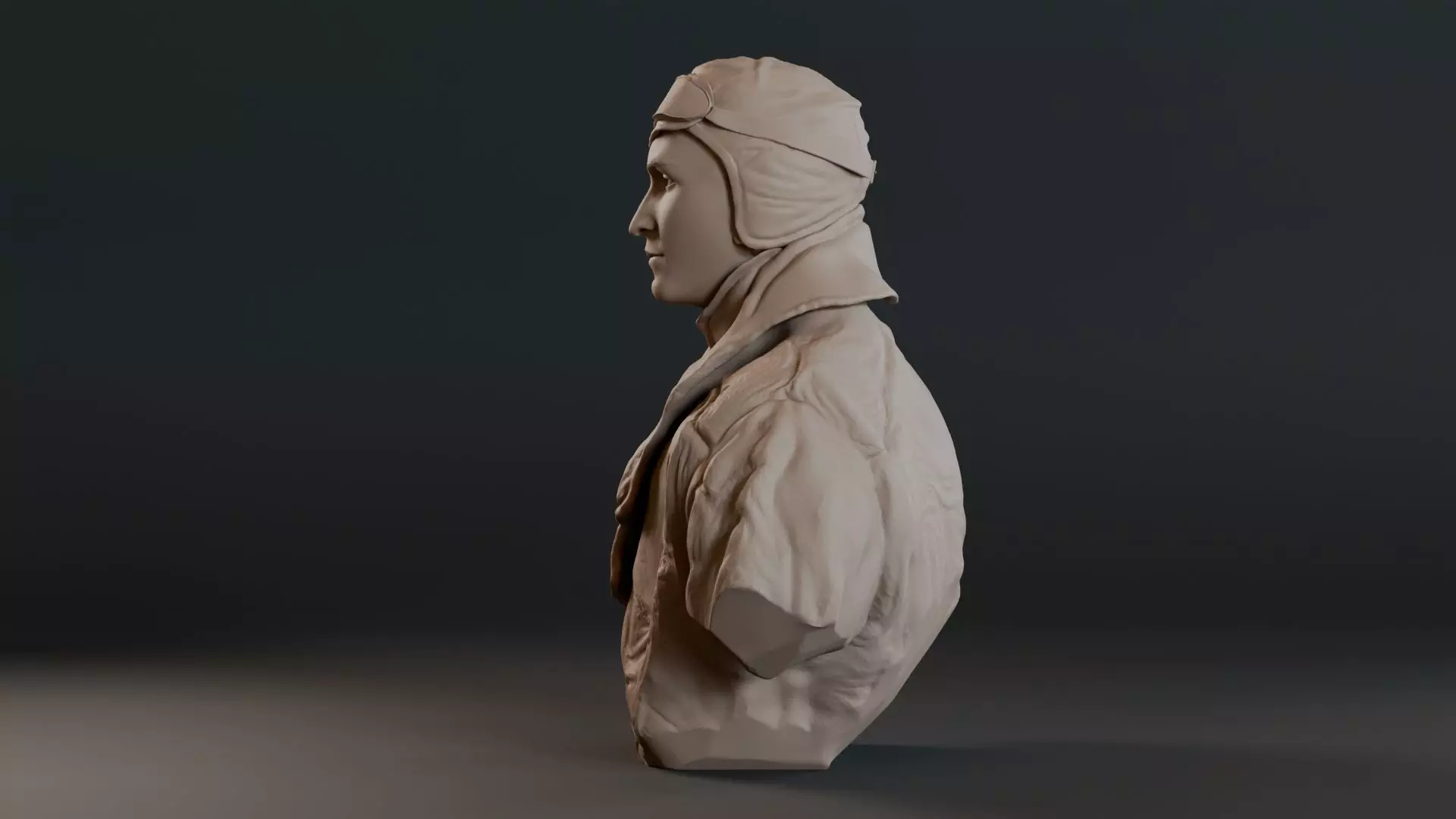 Eddie Rickenbacker Bust Sculpture 3D print model_11