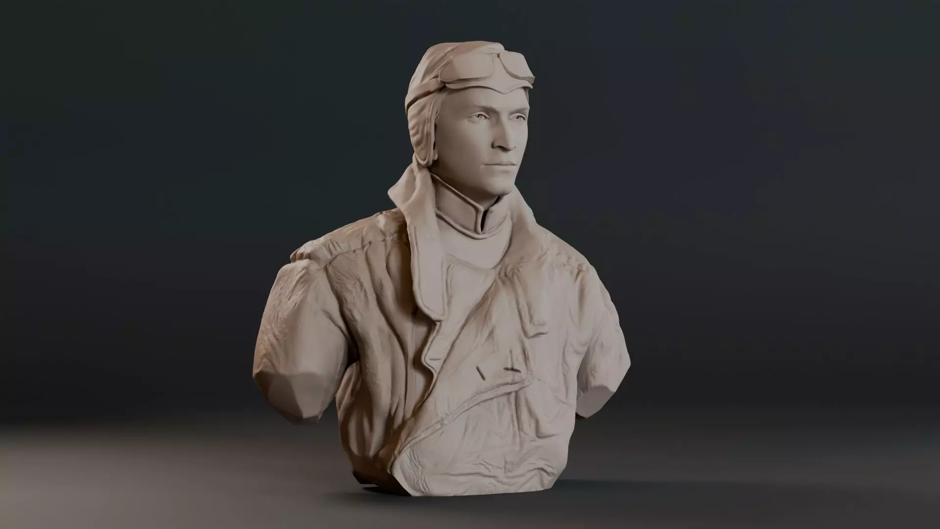 Eddie Rickenbacker Bust Sculpture 3D print model_3
