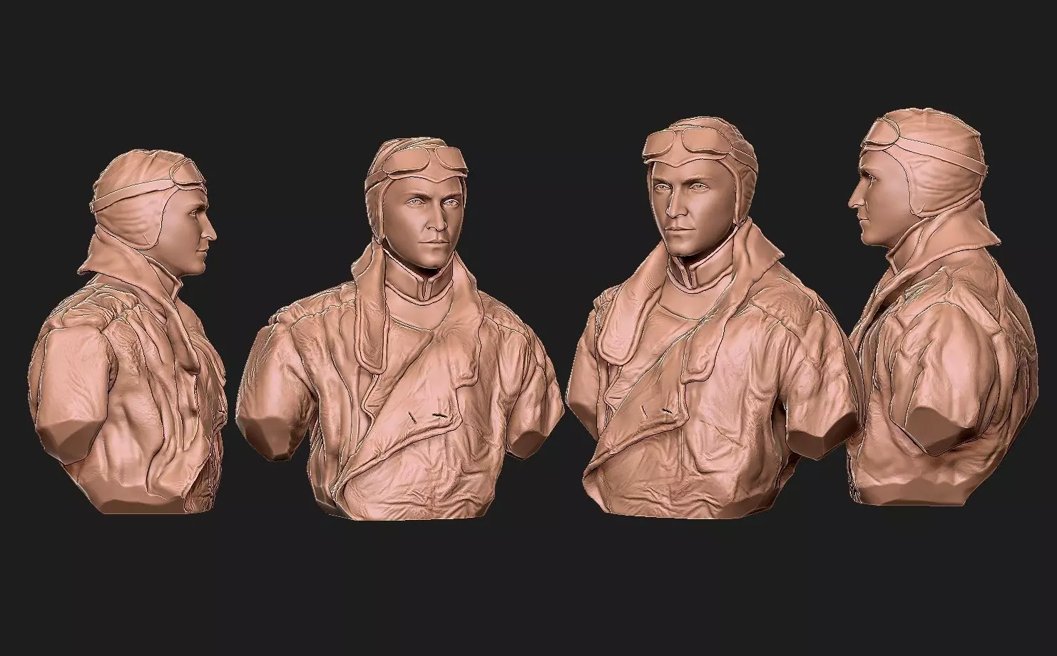 Eddie Rickenbacker Bust Sculpture 3D print model_26