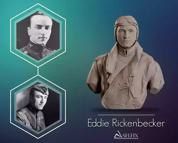 Eddie Rickenbacker Bust Sculpture