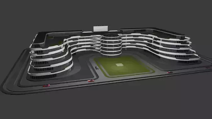 Beach Hotel HighQuality Model PBR Textures  Architecture Envir