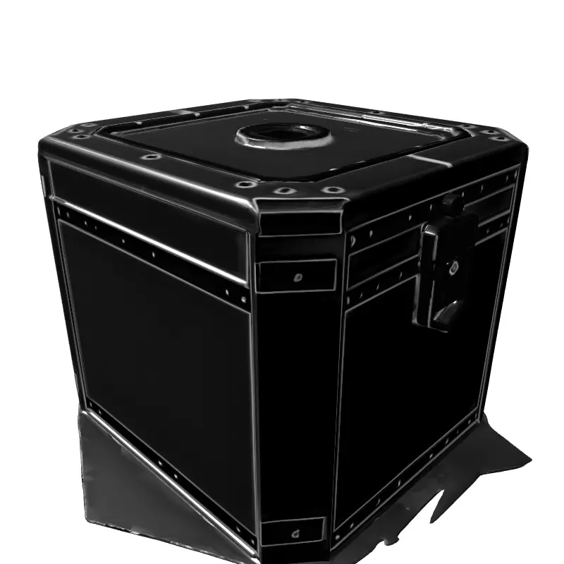 SciFi Hexagonal Storage Crate Low-poly 3D model_5