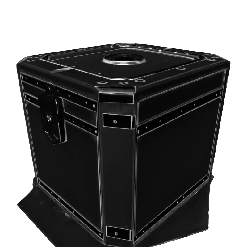 SciFi Hexagonal Storage Crate Low-poly 3D model_2