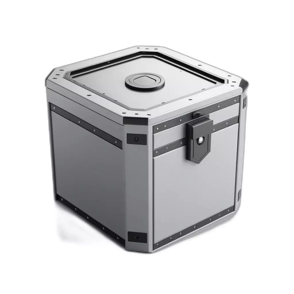 SciFi Hexagonal Storage Crate Low-poly 3D model_0