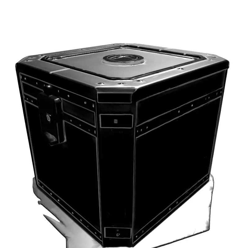 SciFi Hexagonal Storage Crate Low-poly 3D model_6
