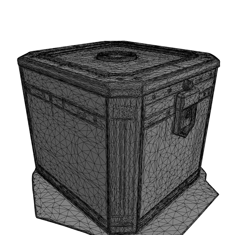 SciFi Hexagonal Storage Crate Low-poly 3D model_1