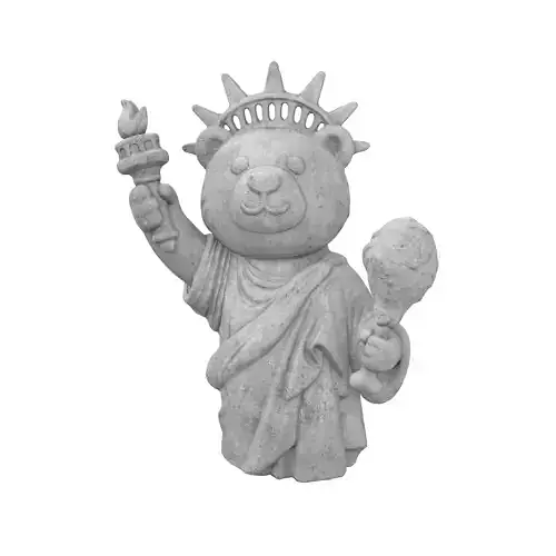 Bear Statue of Liberty v1 001 Low-poly 3D model