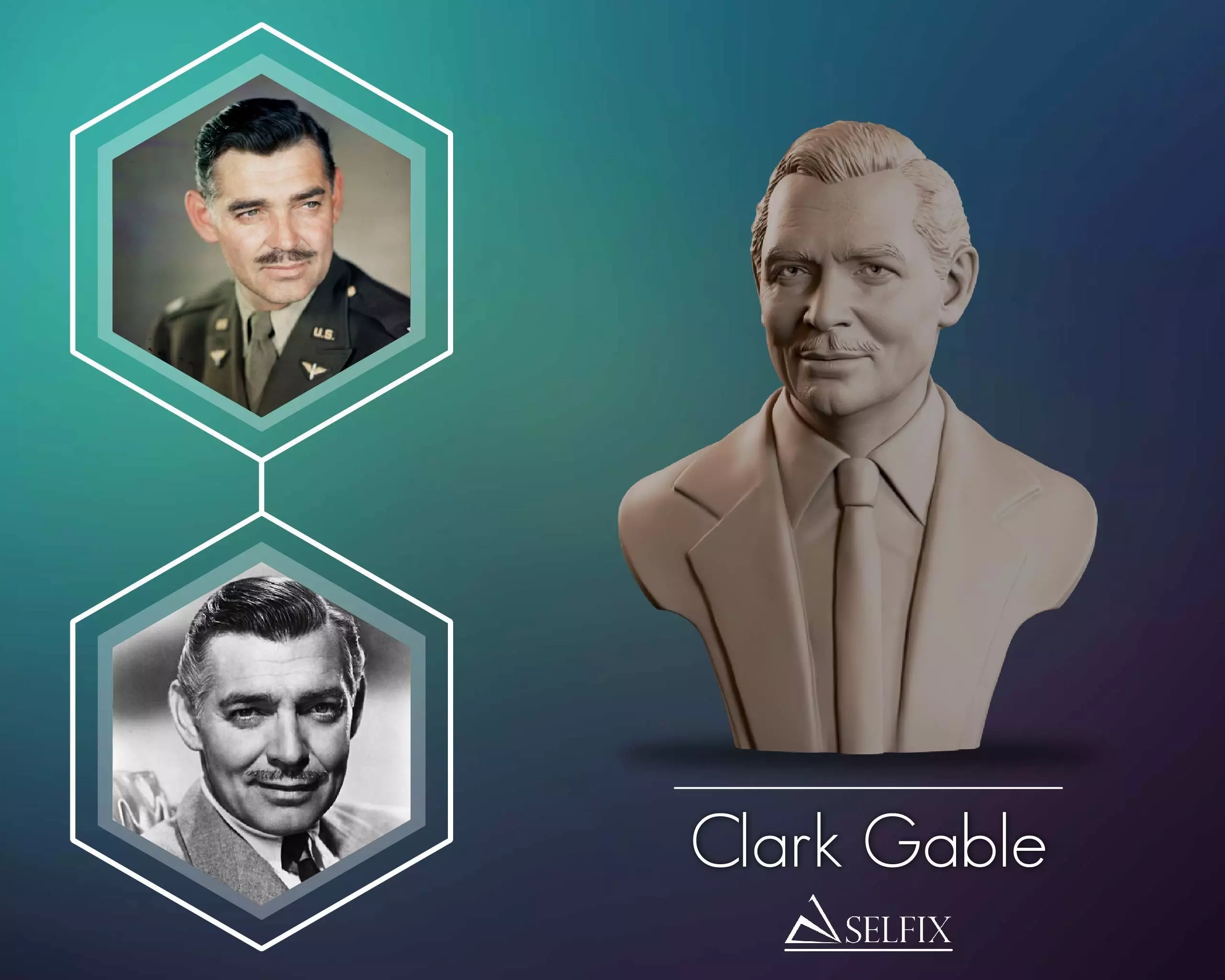 Clark Gable Bust Sculpture 3D print model_0