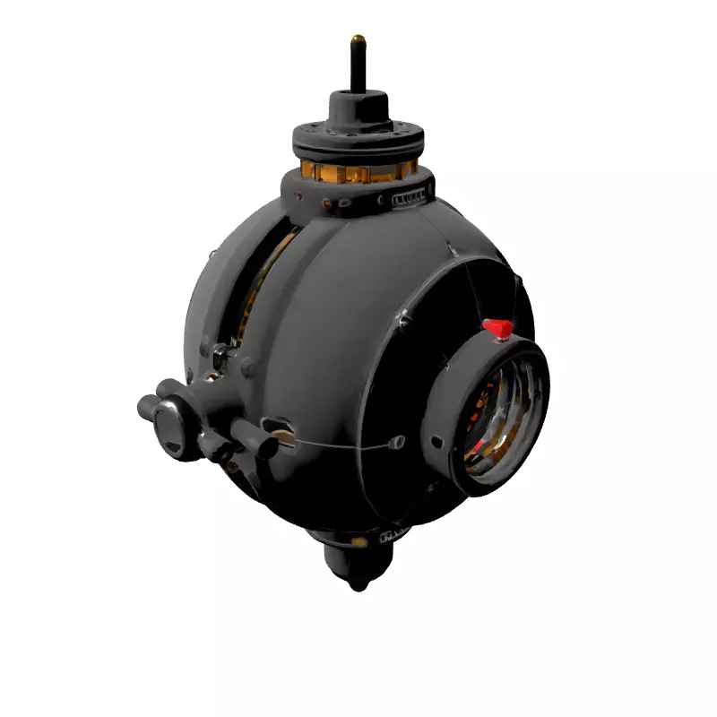 SciFi Spherical Drone Surveillance Module Low-poly 3D model_5