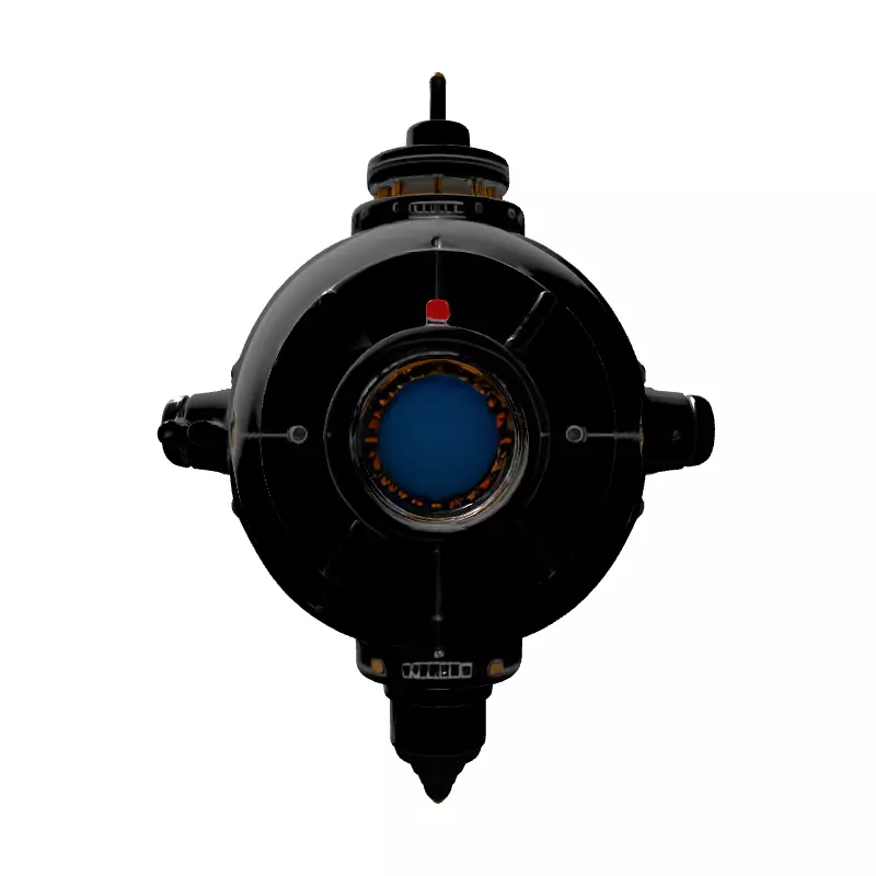 SciFi Spherical Drone Surveillance Module Low-poly 3D model_7