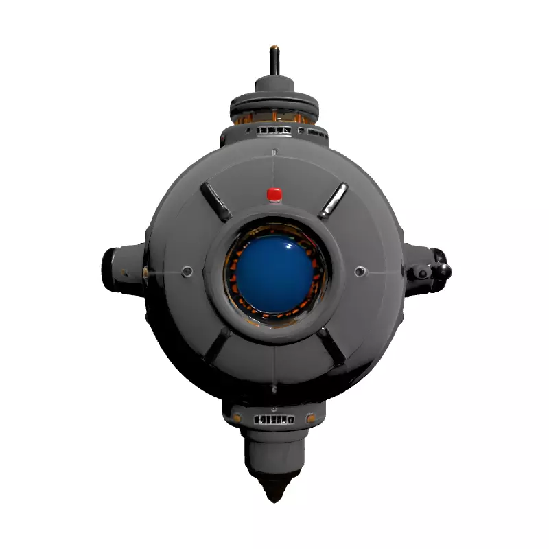 SciFi Spherical Drone Surveillance Module Low-poly 3D model_4