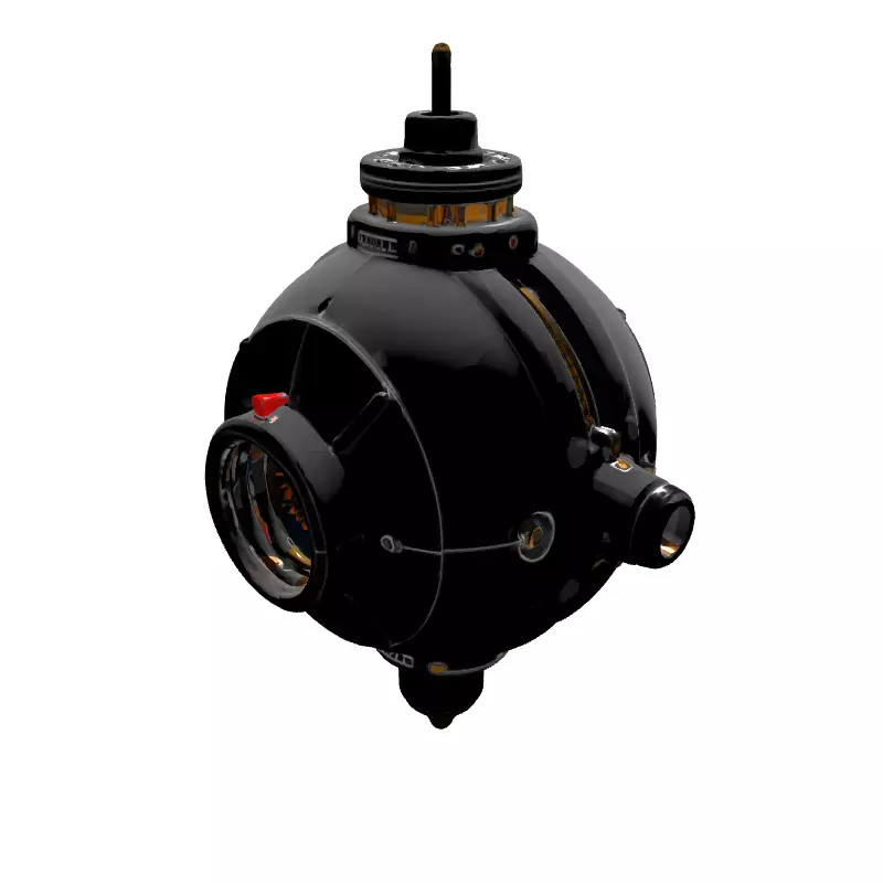 SciFi Spherical Drone Surveillance Module Low-poly 3D model_6