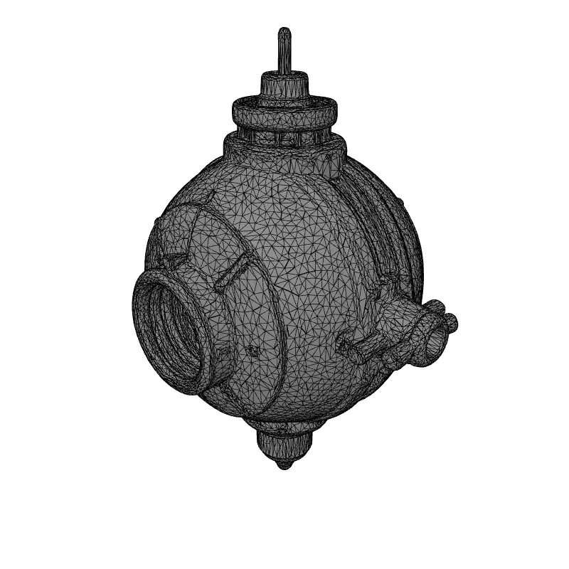 SciFi Spherical Drone Surveillance Module Low-poly 3D model_9