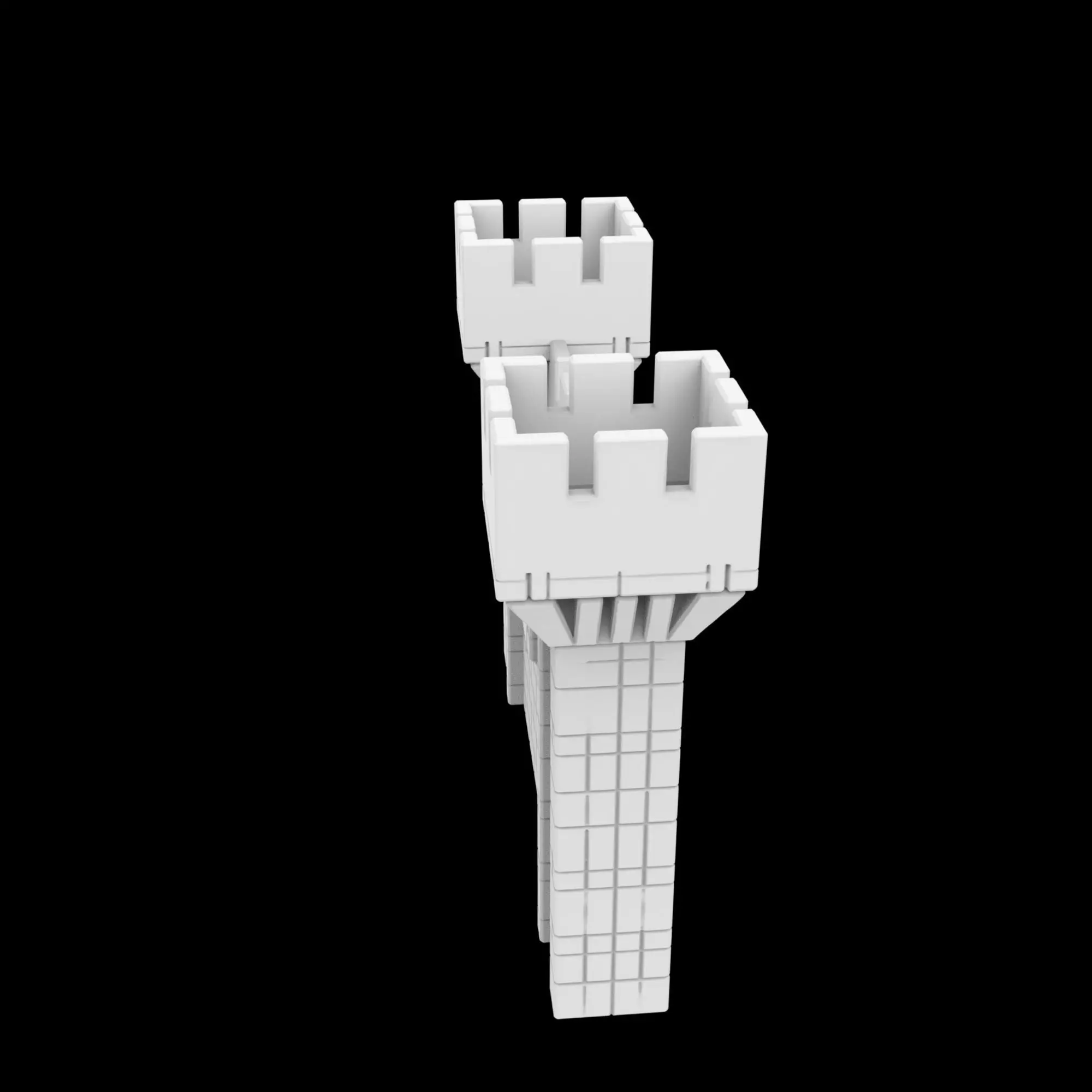Modular Castle Wall Section 3D Printable Terrain 3D print model_5