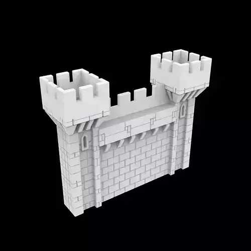 Modular Castle Wall Section 3D Printable Terrain