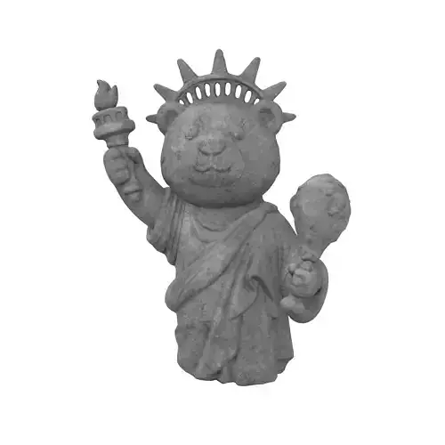 Bear Statue of Liberty v1 002 Low-poly 3D model