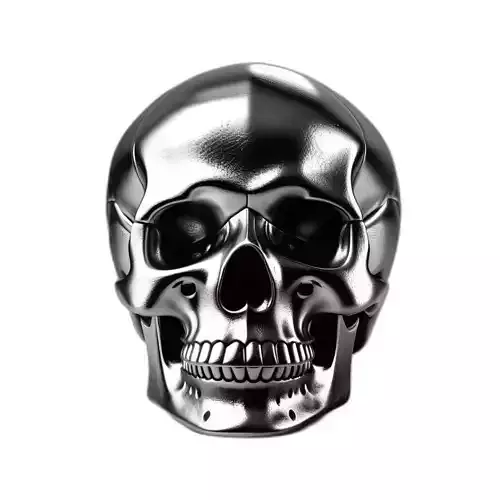 Stylized Metallic Skull 3D Model