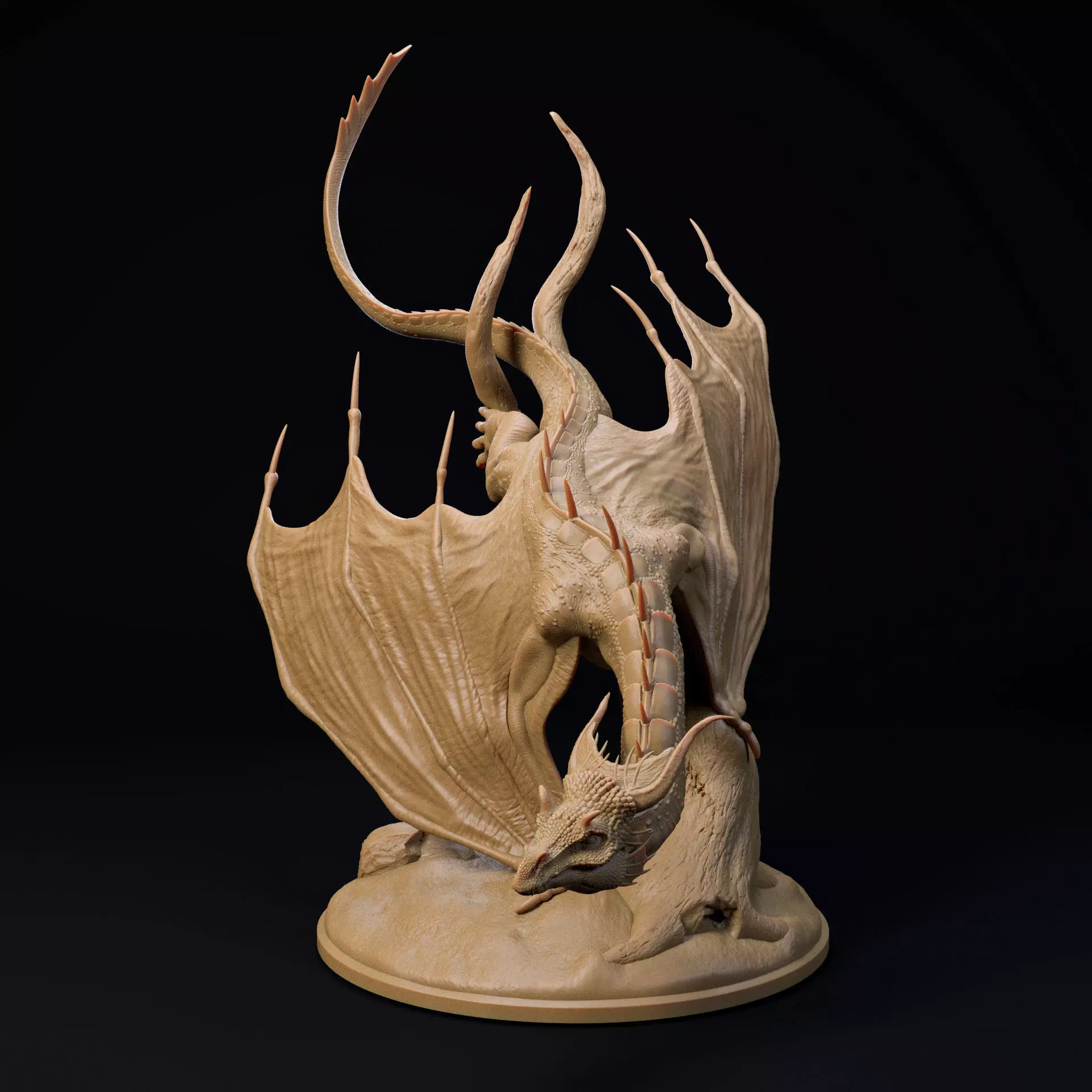Woodshade Dragon pre-supported dragon 3D print model_1