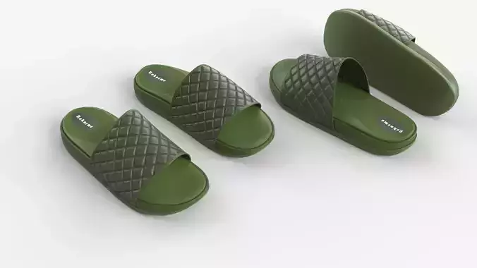 Unisex Green Slide Sandals