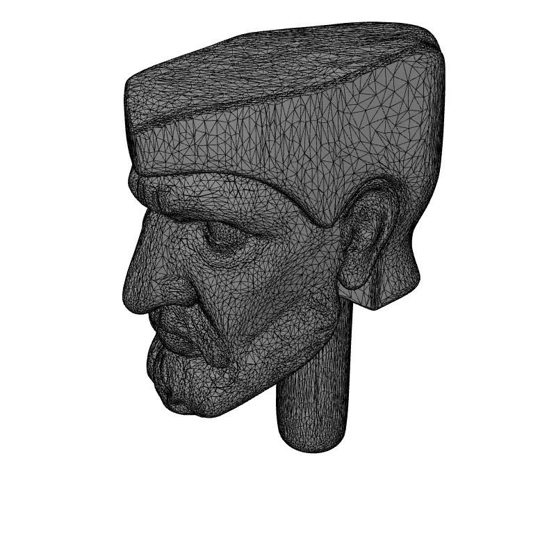 Ancient Philosopher Stone Head Bust Low-poly 3D model_9