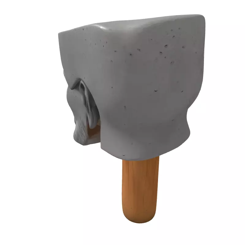 Ancient Philosopher Stone Head Bust Low-poly 3D model_5