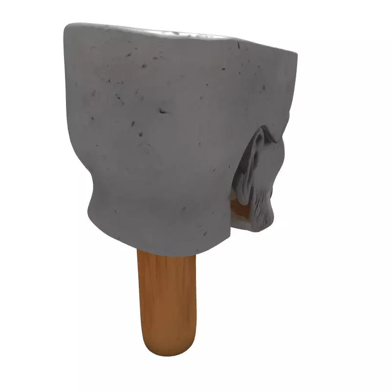 Ancient Philosopher Stone Head Bust Low-poly 3D model_6
