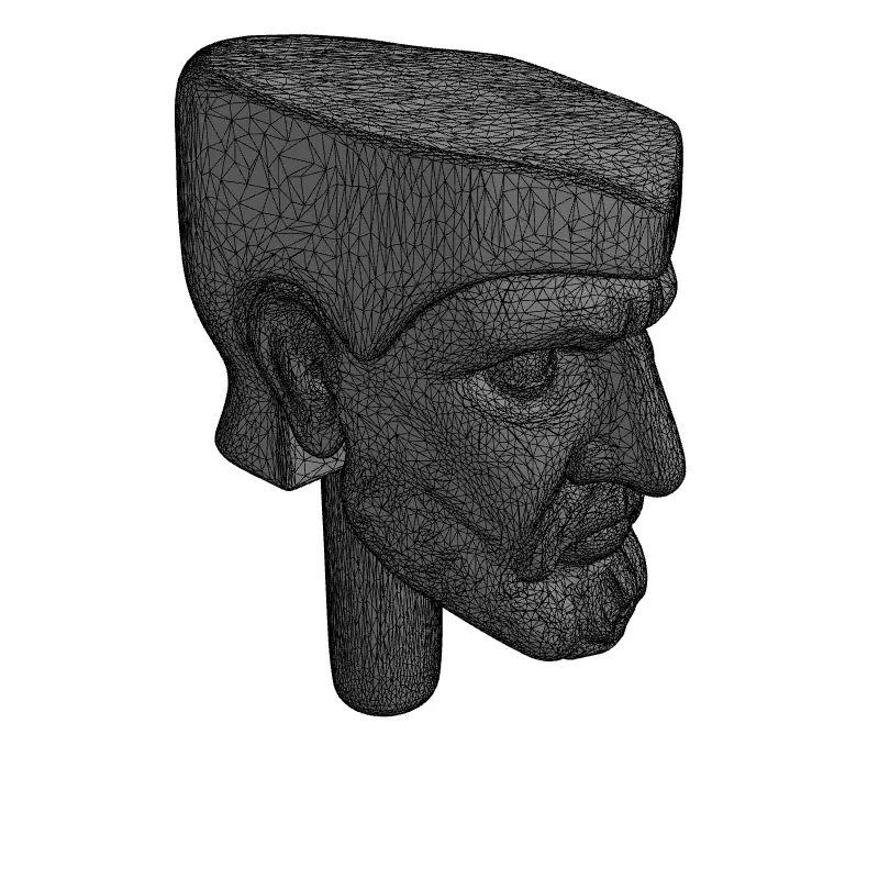 Ancient Philosopher Stone Head Bust Low-poly 3D model_1