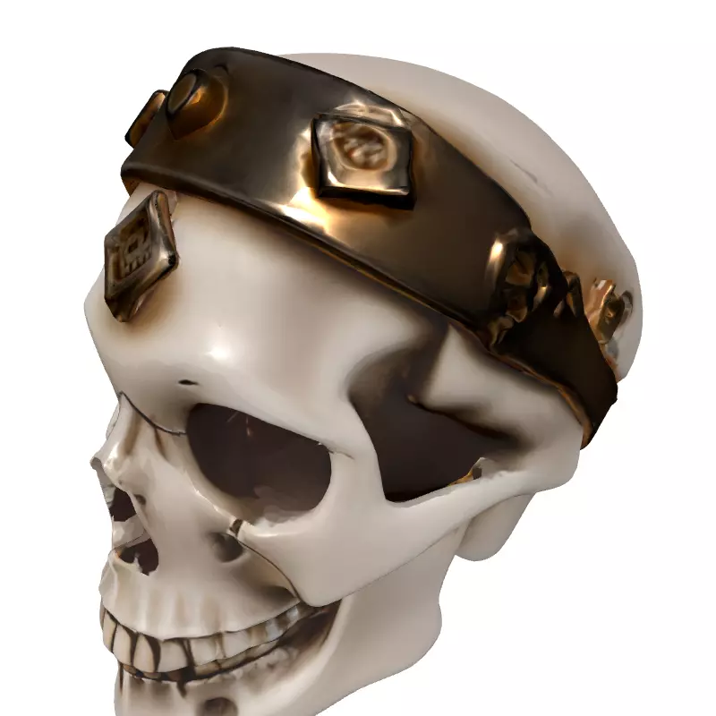Regal Crowned Skull 3D Model Low-poly 3D model_2