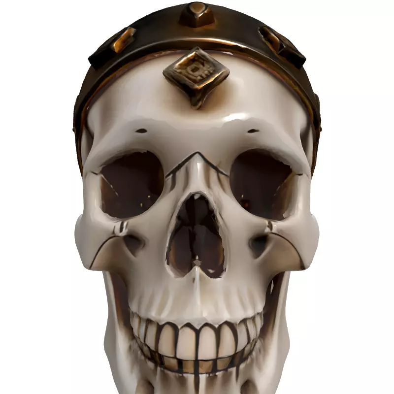 Regal Crowned Skull 3D Model Low-poly 3D model_4