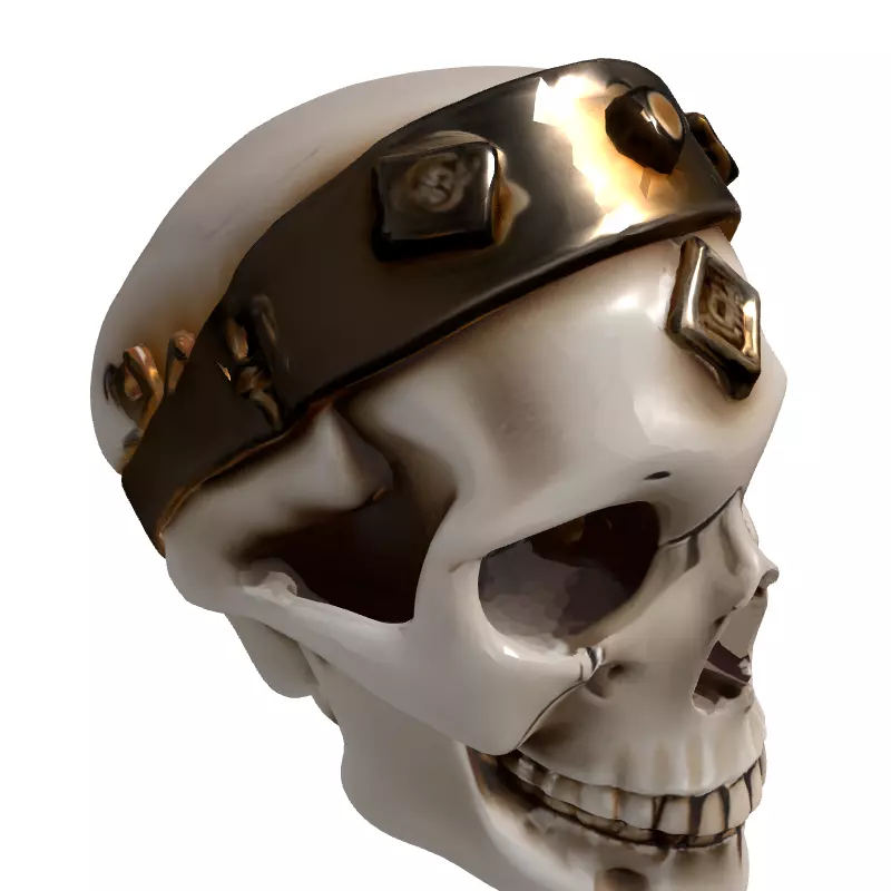 Regal Crowned Skull 3D Model Low-poly 3D model_3