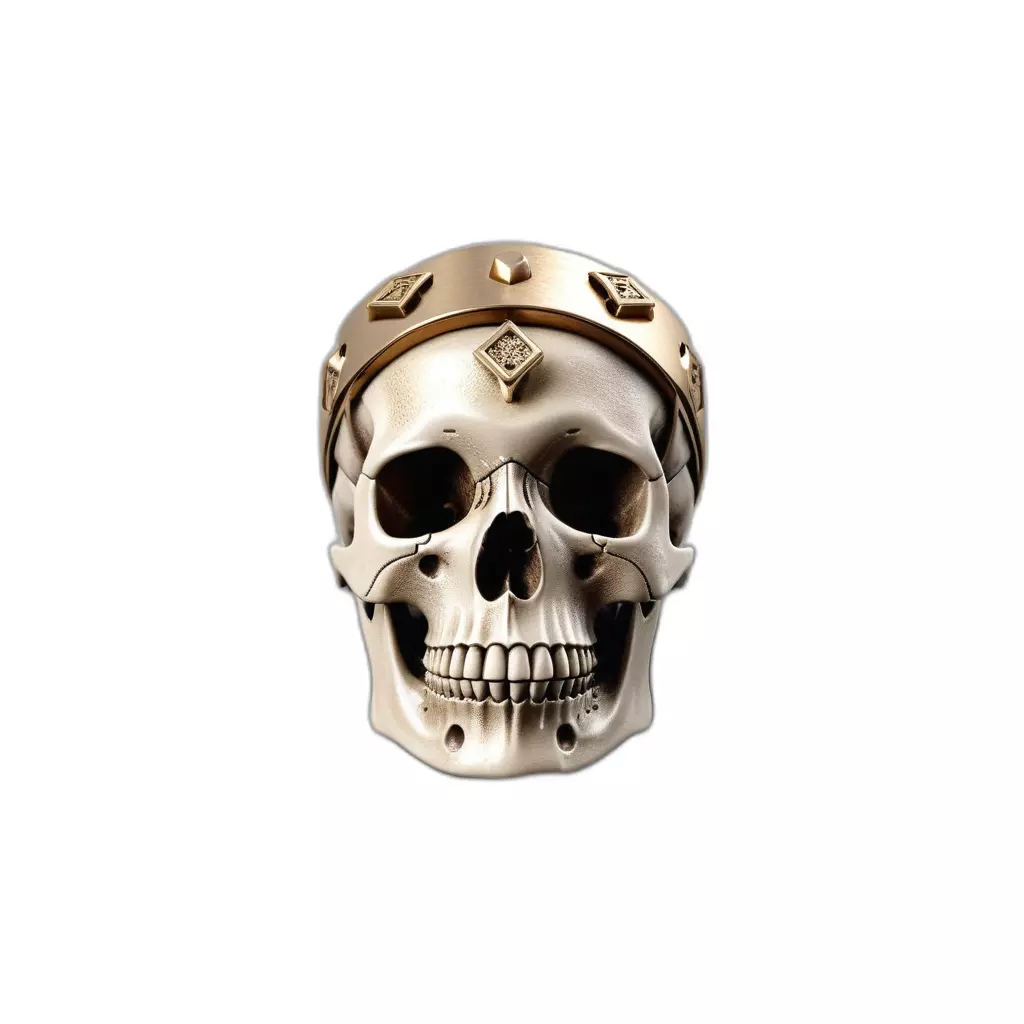 Regal Crowned Skull 3D Model Low-poly 3D model_0