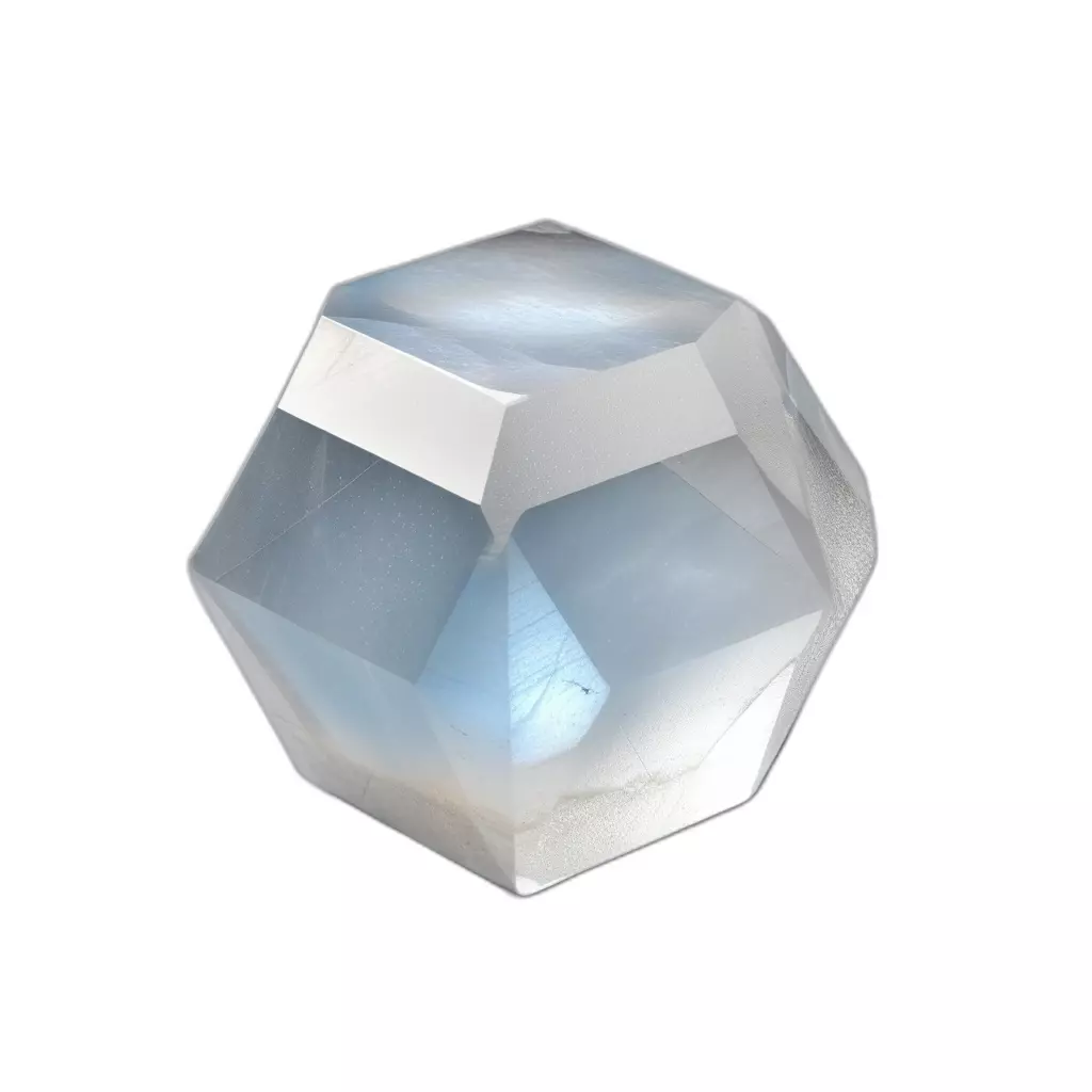 Iridescent Faceted Crystal Gemstone Low-poly 3D model_0