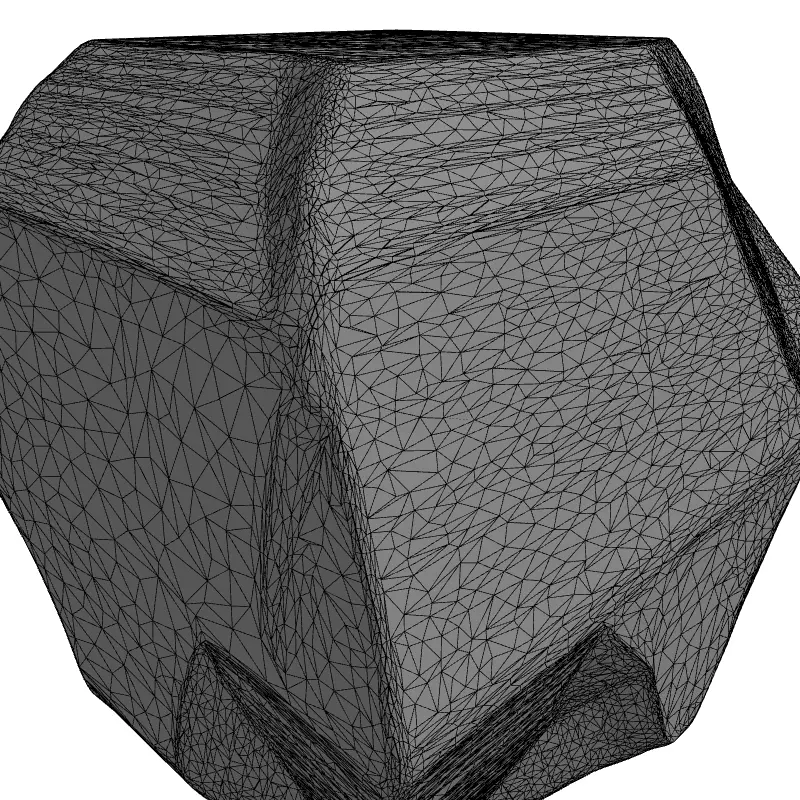 Iridescent Faceted Crystal Gemstone Low-poly 3D model_1