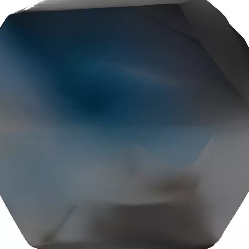 Iridescent Faceted Crystal Gemstone Low-poly 3D model_7