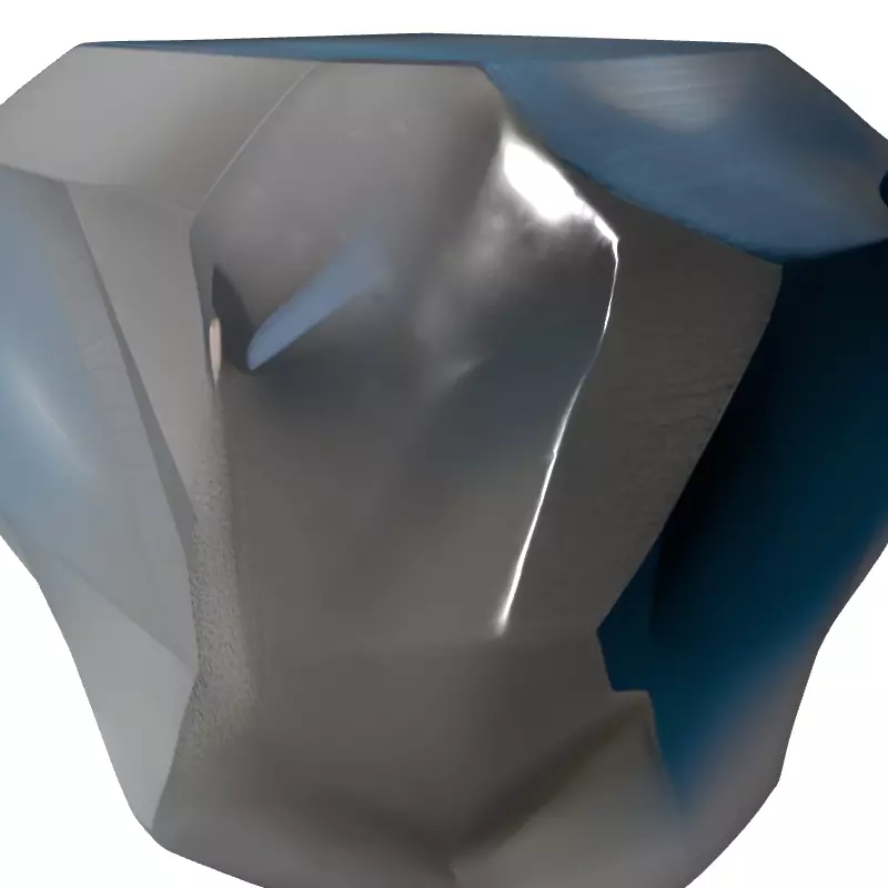 Iridescent Faceted Crystal Gemstone Low-poly 3D model_2