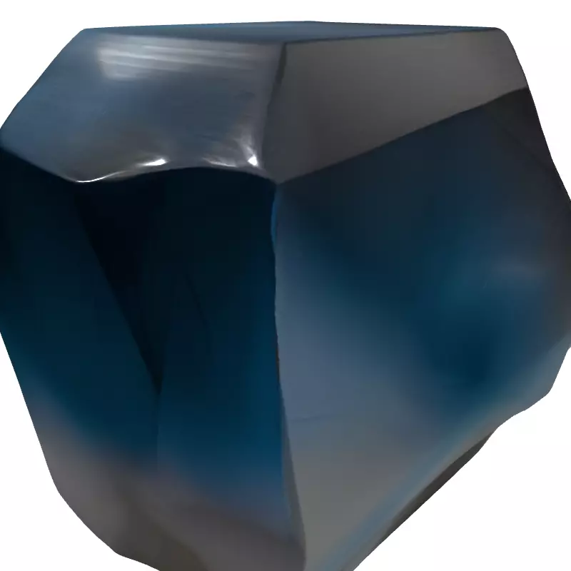 Iridescent Faceted Crystal Gemstone Low-poly 3D model_5