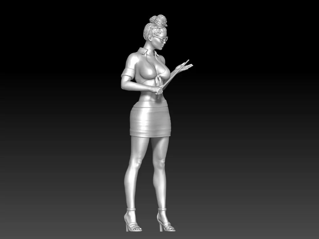 Strict and Stern girl 1 3D print model_3