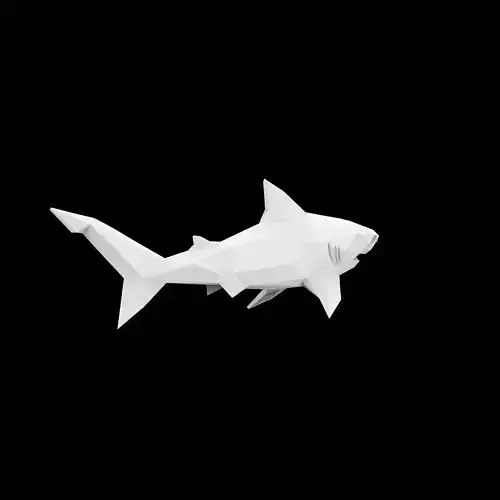 Geometric Shark Wall Art 3D Printable Model